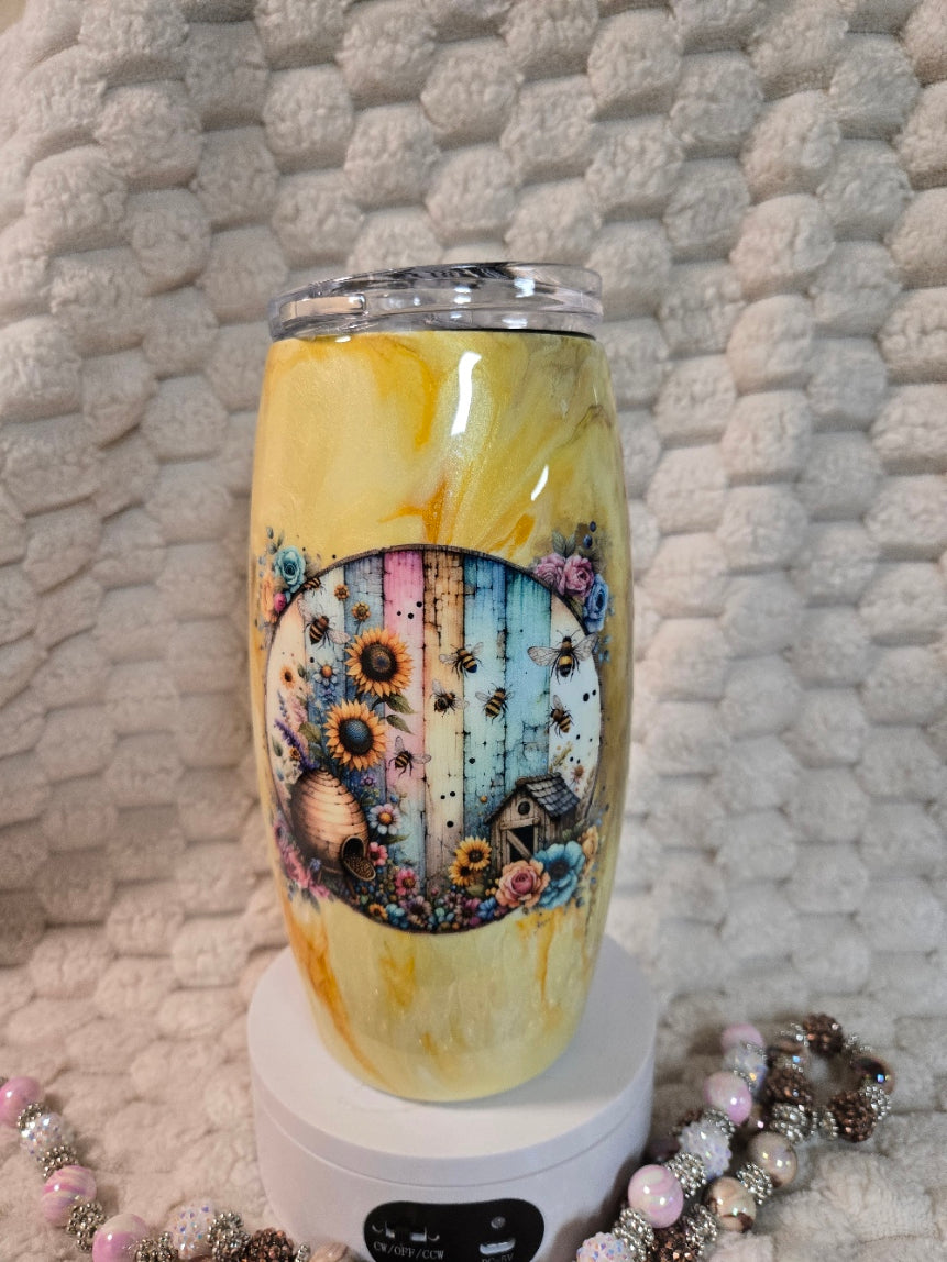 #1 - 25oz Barrel Tumbler - Bee Cup