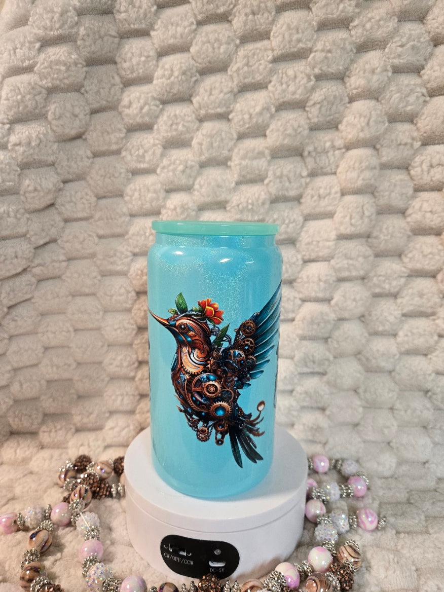 #21- 16oz Glass Mug Steampunk