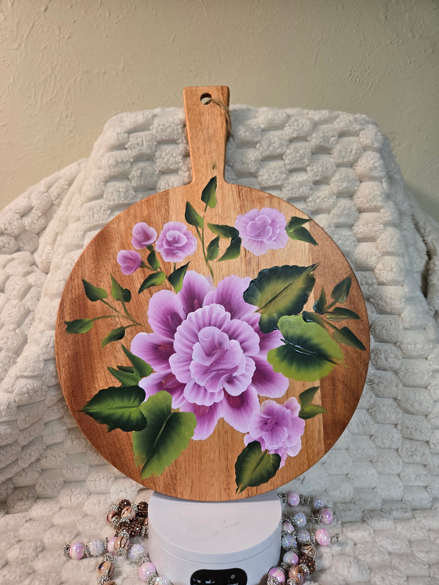 Purple Rose Round Cutting Board