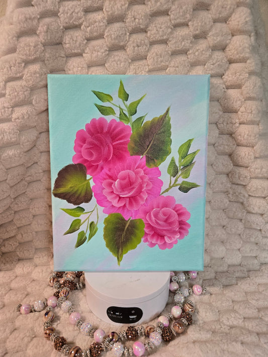 8x10 Canvas Magenta Roses