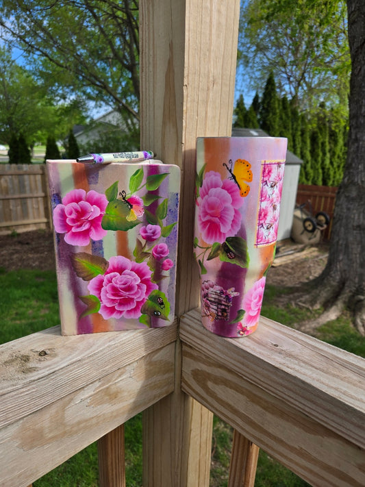 #27 - 40oz Traveler Handpainted w/ Journal & Pen