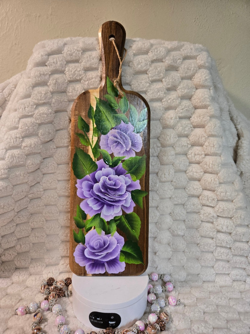 #22- Cutting Board - Handpainted Roses