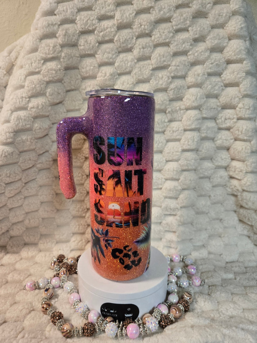 20oz w/Handle - Sunset Glitter
