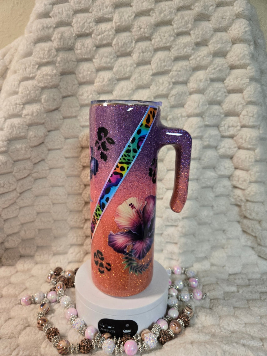 20oz w/Handle - Sunset Glitter