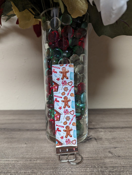Gingerbread Theme Wristlet Key Chain