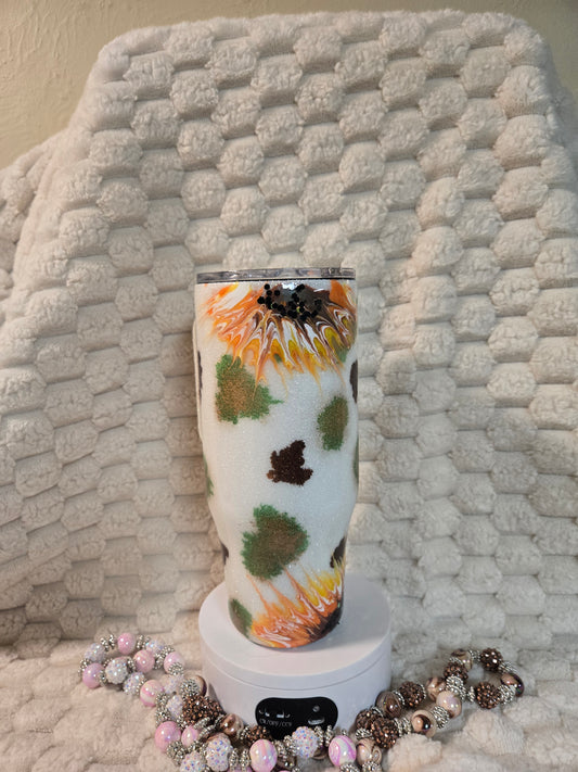 #8 - 24oz Sunflower Cow Print