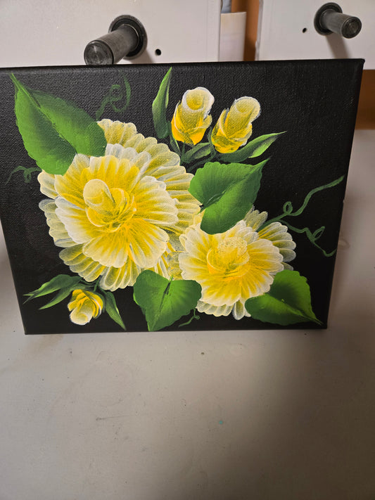 8x10 Yellow Rose Canvas (Joyce)
