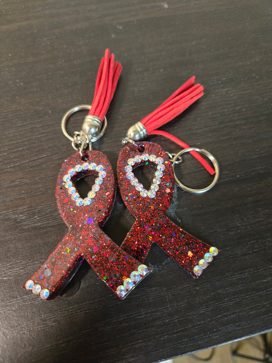 Red Ribbon Keychain